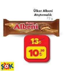 ÜLKER ALBENİ ATIŞTIRMALIK ÇİKOLATA 72 G ÜLKER ALBENİ ATIŞTIRMALIK ÇİKOLATA 72 G